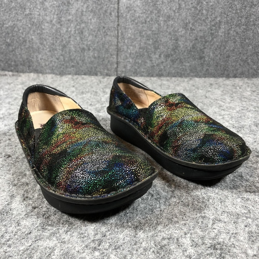 Alegria Debra Clogs‎ Womens EU 37 / US 7–7.5 Iridescent Leather Slip-Ons